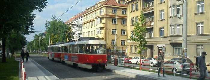 Lotyšská (tram, bus) is one of Tramvajové zastávky v Praze (díl první).