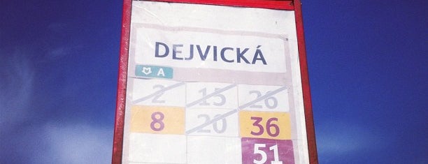 Dejvická (tram) is one of Tramvajové zastávky v Praze (díl první).