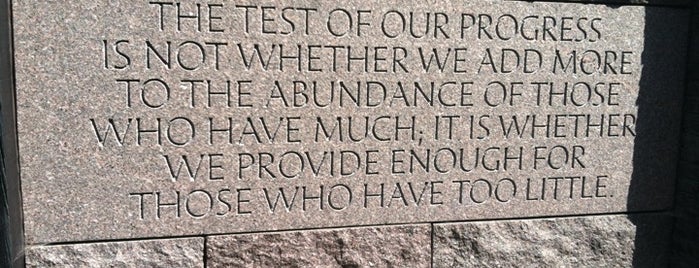 Franklin Delano Roosevelt Memorial is one of Washington, DC.