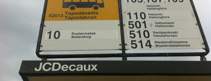 HSL E2013 Tapiolansilta is one of Bussipysäkit.