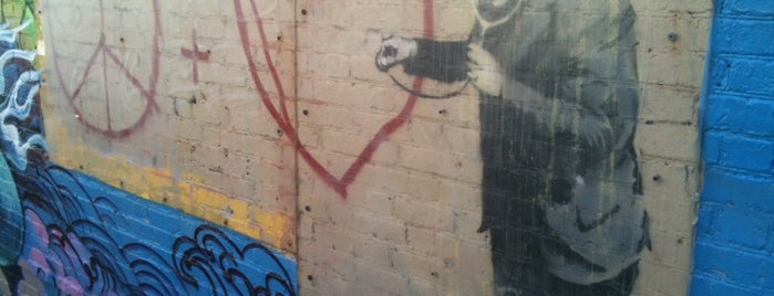 Banksy Mural: 'Peaceful Hearts' Doctor is one of SF + Play.