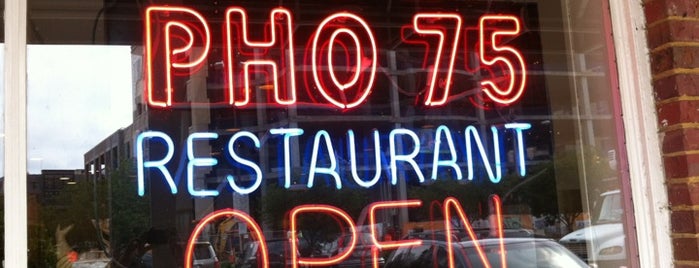 Pho 75 is one of Essential Pho Restaurants Around D.C..