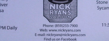 Nick Ryan's Saloon is one of Eat Local Lexington.