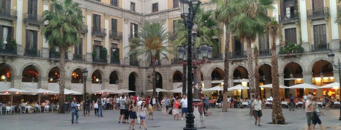 Plaça Reial is one of Barcelona - August 2014.