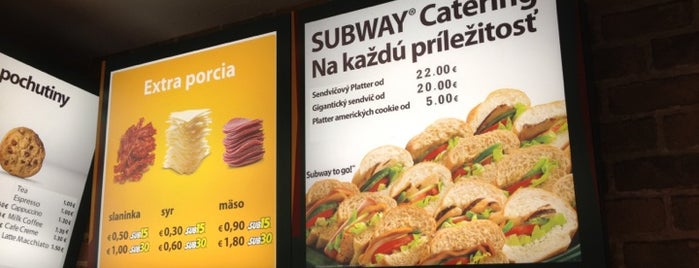 SUBWAY is one of Breakfast @ Bratislava (after 8:00 am).
