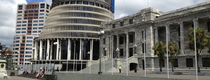 The Beehive is one of NZ.
