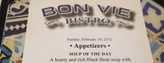 Bon Vie Bistro is one of สถานที่ที่บันทึกไว้ของ Aaron.