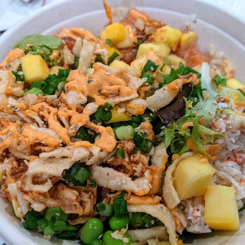 Poke Poke Fish Bar - Sushi Restaurant,Seafood Restaurant - clean,rice,peppers,mango,pearls,good for groups,edamame,seaweed salad,house sauce,good for singles