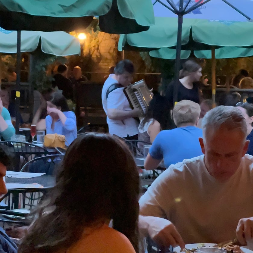 Moscow on the Hill - French Restaurant,Russian Restaurant,Seafood Restaurant - bar,meats,soup,music,lunch,city,outdoor seating,dinner,performances,tunes,musicians,great value,happy hour,garlic,caramel,good for dates,pickles,ginger,cherries,vodka,marinas,sour cream,good for groups,good for special occasions,house salad,pate,horseradish,Moscow Mule,dill,Napoleon,White Russians,wild rice,chocolate truffles,herring,appetizer sampler,cabbage rolls,Chicken Kiev,marusya gold