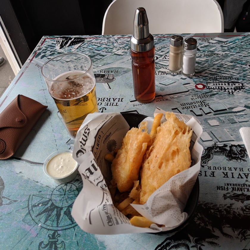 Reykjavik Fish - Fish and Chips Shop - bar,chicken,fish,town,dinner,great value,garlic,trendy,mountains,jalapeños,good for a quick meal,good for groups,good for singles,plokkari
