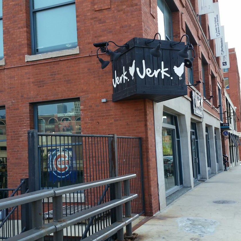 Jerk. Modern Jamaican Grill - BBQ Joint,Caribbean Restaurant - bar,lunch,good for working,spicy food,trendy,good for a quick meal,peas,jerk chicken,red beans,good for groups