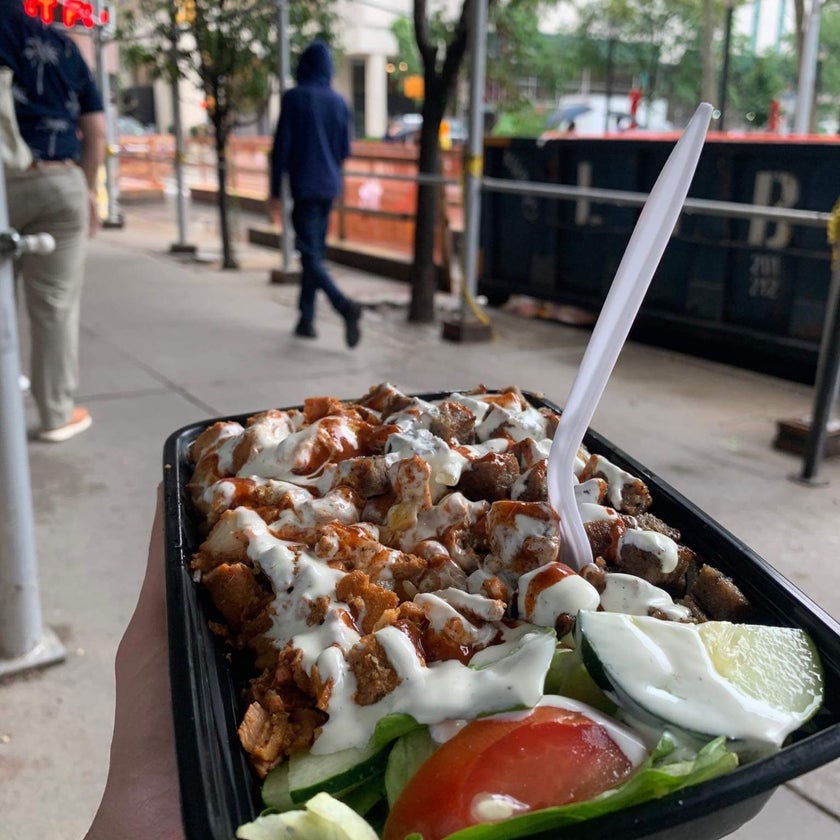 The Casbah - Halal Cart - Hot Dog Joint,Halal Restaurant,Street Food Gathering - chicken,beef,well,healthy food,rice,city,casual,great value,good for a quick meal,street food,white sauce,halal carts,great halal