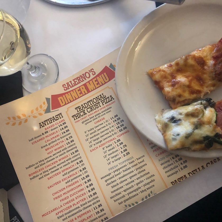 Salerno's Restaurant & Pizzeria - Italian Restaurant,Pizzeria - pizza,well,lunch,parking,dinner,great value,sausage,sub sandwiches,garlic,good for groups,eggplant parmigiana