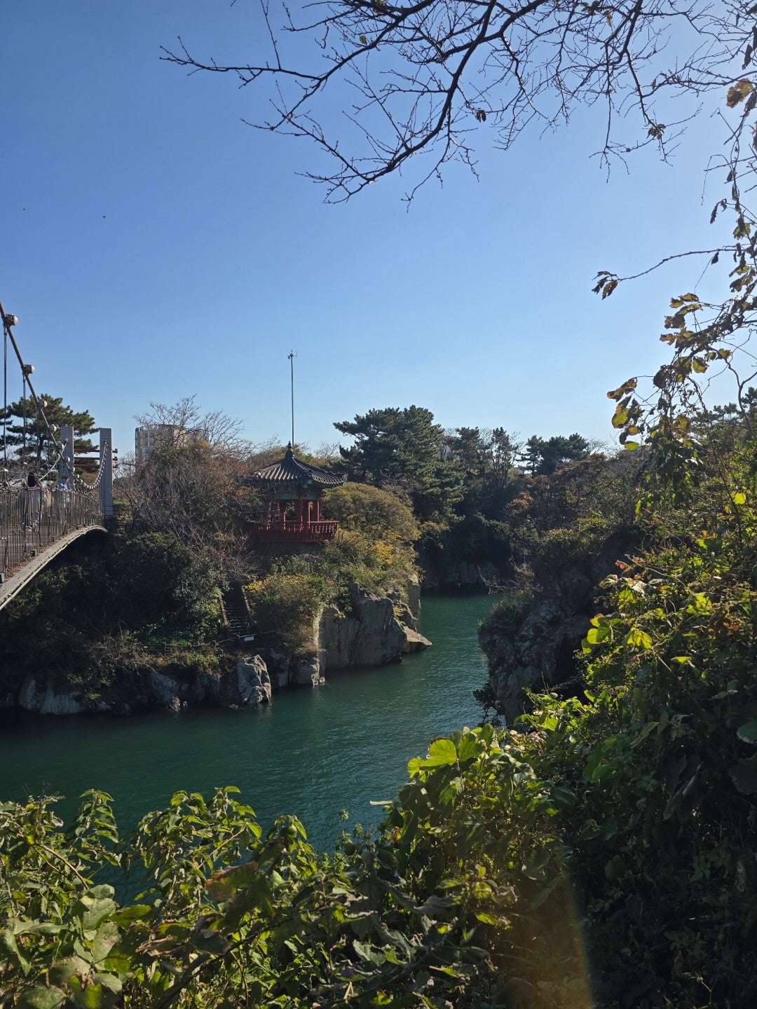 Yongyeon Suspension Bridge in Jeju, South Korea