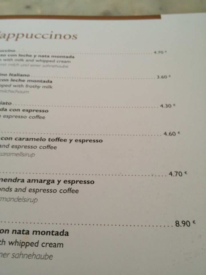 Cappuccino - Valencia cafe