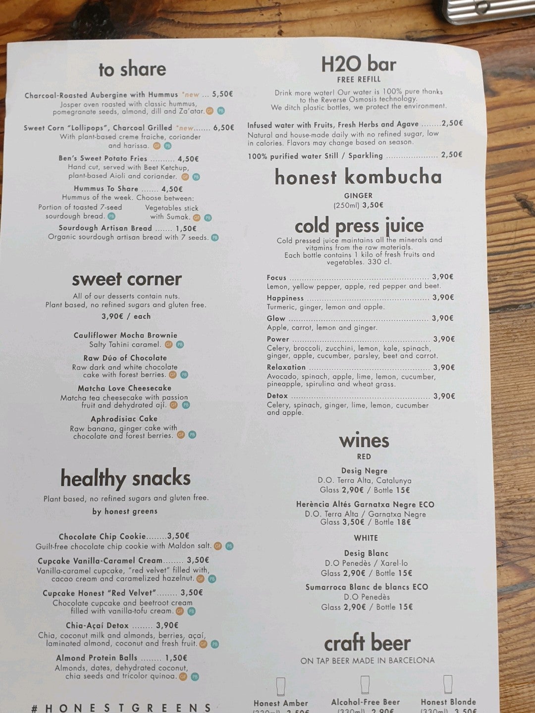 Honest Greens - Barcelona restaurant