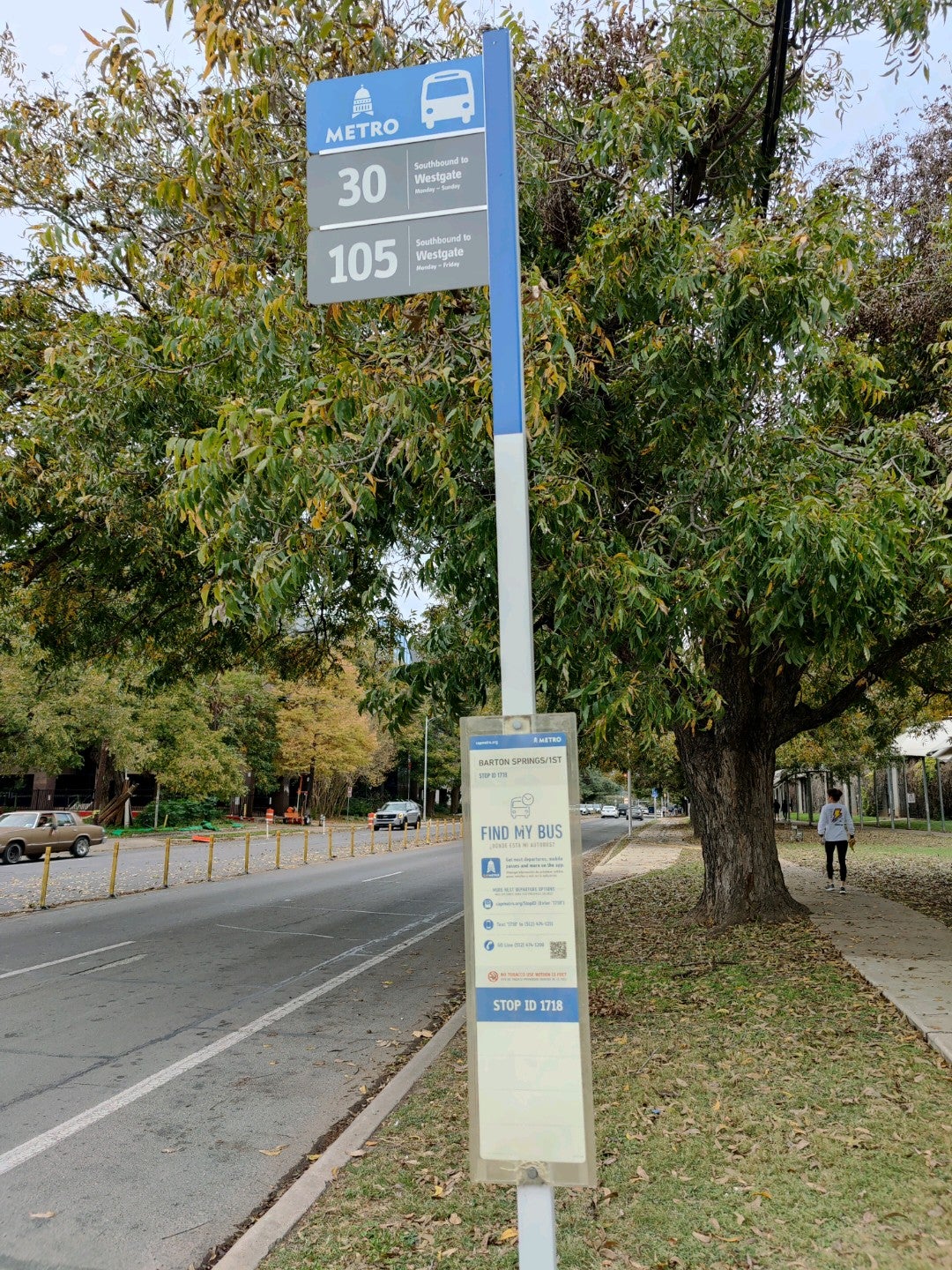 Bus Stop 1718 - Barton Springs & 1St