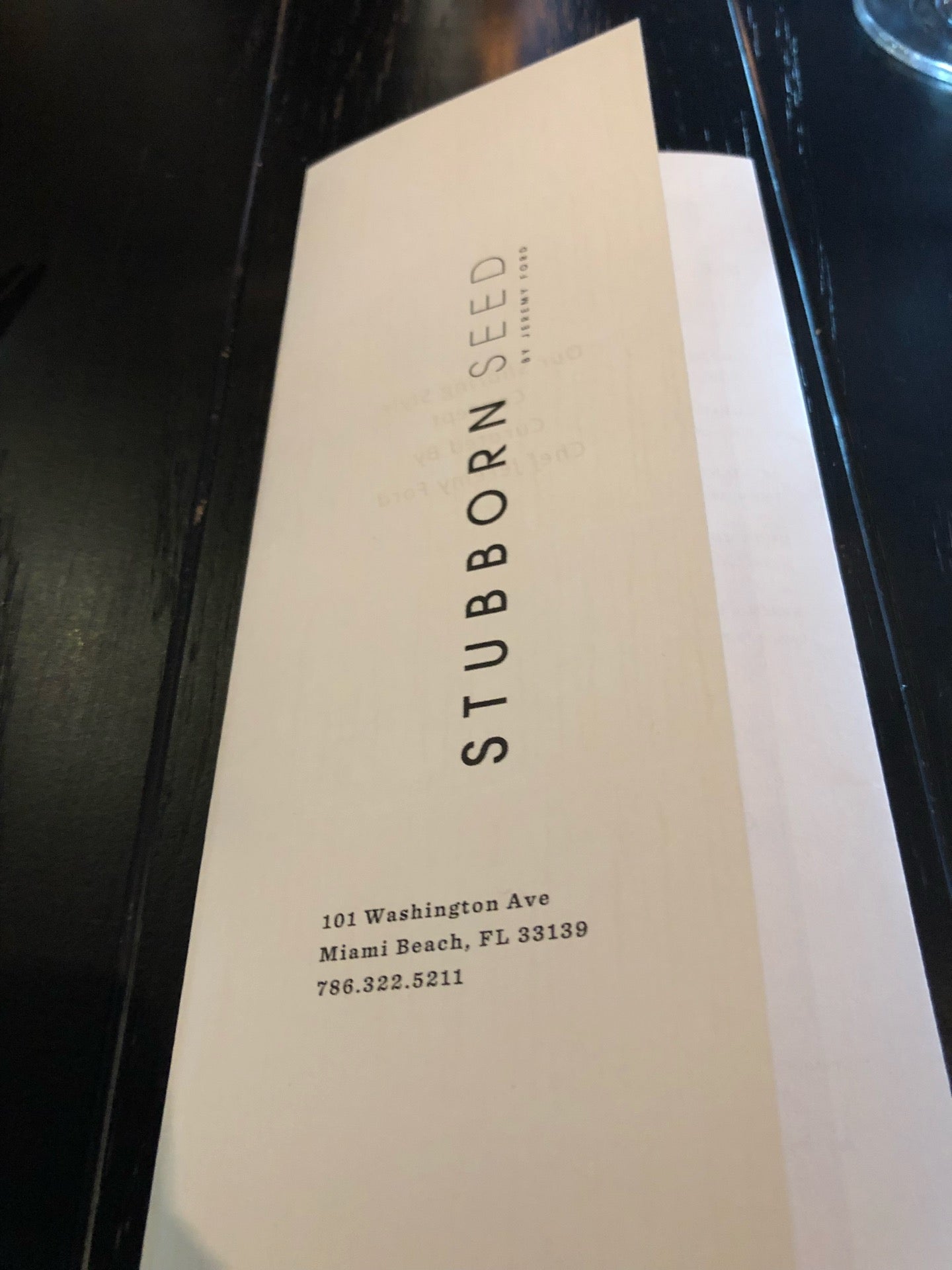 Stubborn Seed restaurant in Miami Beach